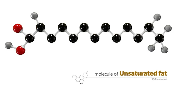 Ilustrație de grăsimi nesaturate Molecule izolate albfundgroun — Fotografie, imagine de stoc
