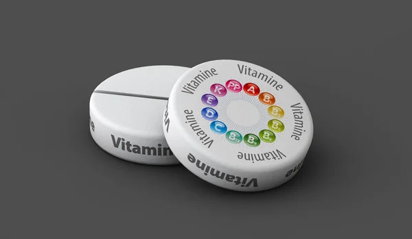 Vitamine, pillole e compresse — Foto Stock