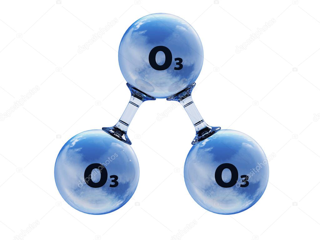 Illustration of model  ozone molecule