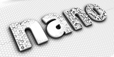 Nano teknoloji işaret ya da logo. yazı.