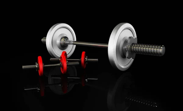 Metallic barbell. Realistic illustration. — Stock Photo, Image