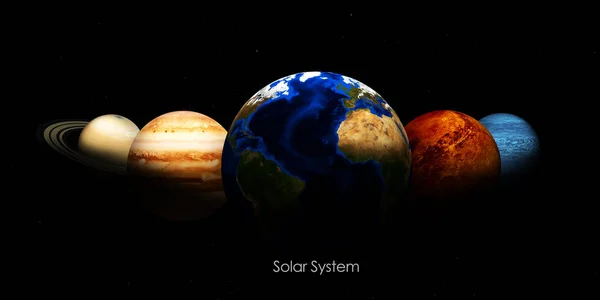 Sistema solar e objetos espaciais. Elementos desta imagem fornecidos pela NASA — Fotografia de Stock