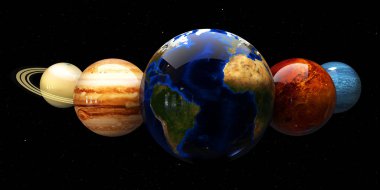Güneş sistemi ve uzay nesneleri. Nasa tarafından döşenmiş bu görüntü unsurları