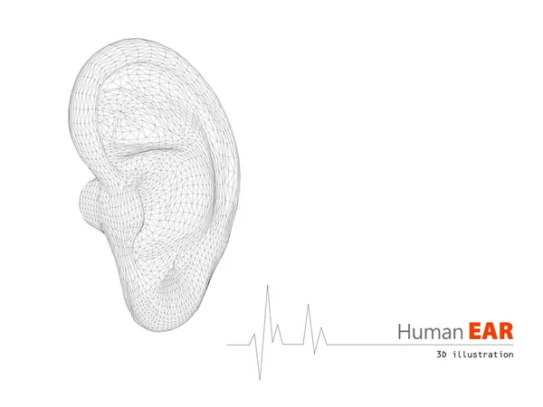 Illustration de l'oreille humaine fond scientifique abstrait — Photo