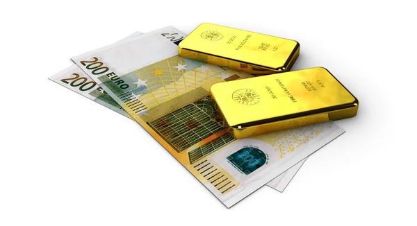 Stock Illustration av pengar guld, på vit bakgrund — Stockfoto
