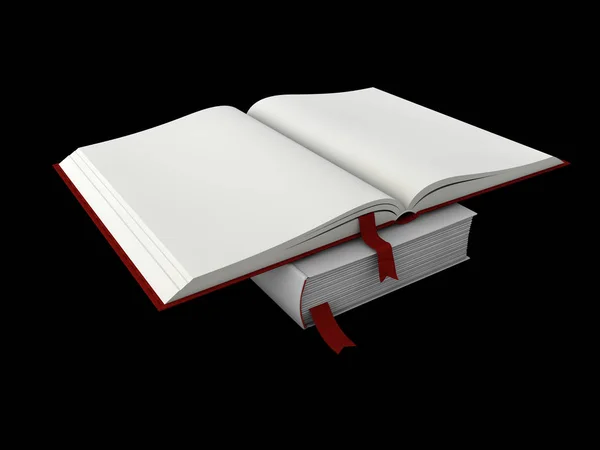 Ilustração do modelo de capa de livro em branco com páginas — Fotografia de Stock