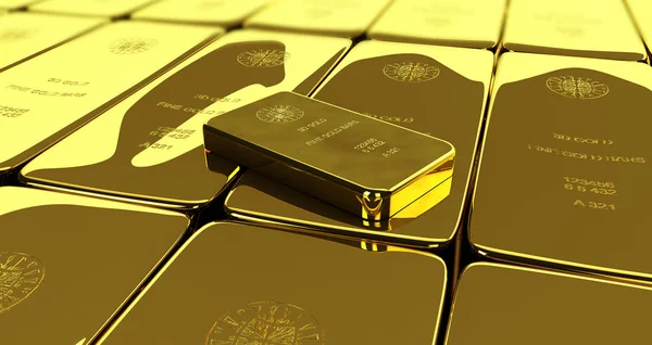 Illustratie van Gold bars en financieel concept, studio opnamen — Stockfoto