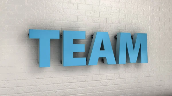 3d illustration of TEAM word on the wall, business concept — Stock Photo, Image