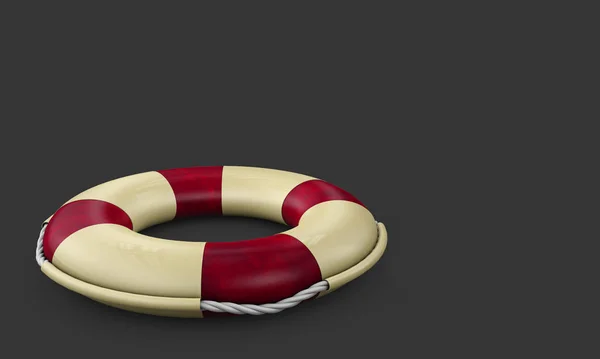 Life buoy isolated on black. High quality, detailed 3d illustration