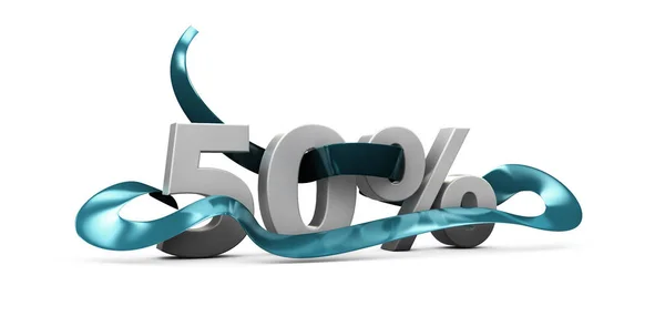 3D-Illustration der grauen Rabatt 50 Prozent. Illustration für Werbeaktion Rabattverkauf Werbung. — Stockfoto