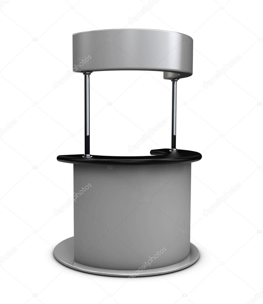 3d Illustration of Blank Promotion Stands on a white background