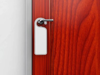 Metal Kapı kolu kilit üzerinde arka izole askı ile 3D çizimi