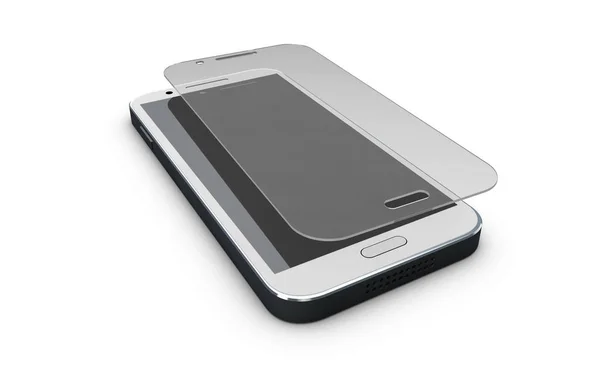 Ekran cam korumak. Telefon aksesuar. 3D çizim