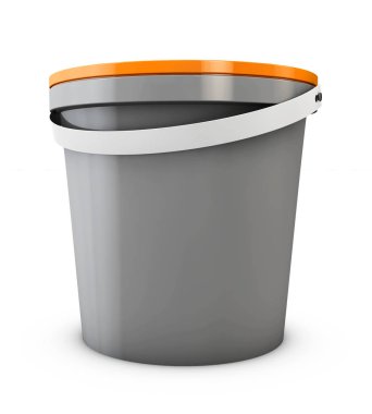 plastik kova 3D Illustration. Ürün Ambalaj için gıda, gıda veya boyalar