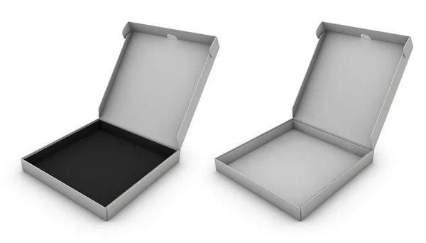 Ilustração 3D de caixas de livros vazias realistas, branco isolado — Fotografia de Stock