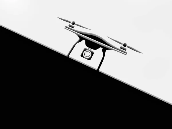 3d Illustration de drone fond noir et blanc — Photo