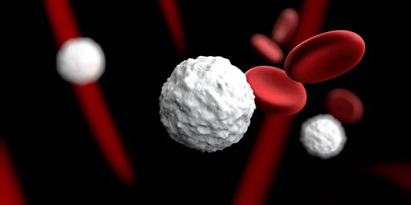 3d ilustração de branco, glóbulos vermelhos, leucócitos, doença infecciosa — Fotografia de Stock