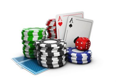 3D Casino elemanları ile bir arka plan resmi