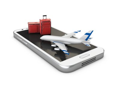 Havaalanı iade işareti, 3d resim, beyaz izole