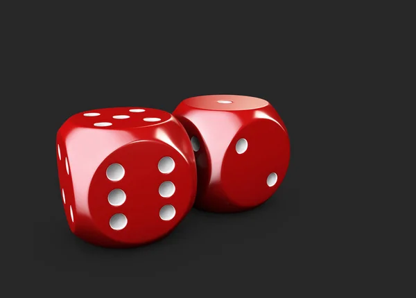 Casino dices 3D esnaf. izole siyah — Stok fotoğraf