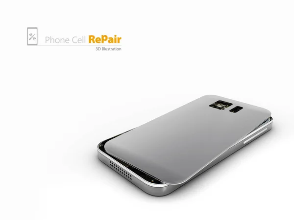 3D ilustracja Mobile phone naprawy, na białym tle biały — Zdjęcie stockowe
