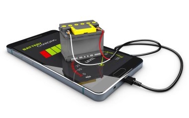 Güç banka akümülatör şarj telefon 3D çizimi