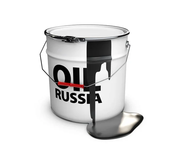Баррель российской нефти, 3d иллюстрация выделена белой — стоковое фото