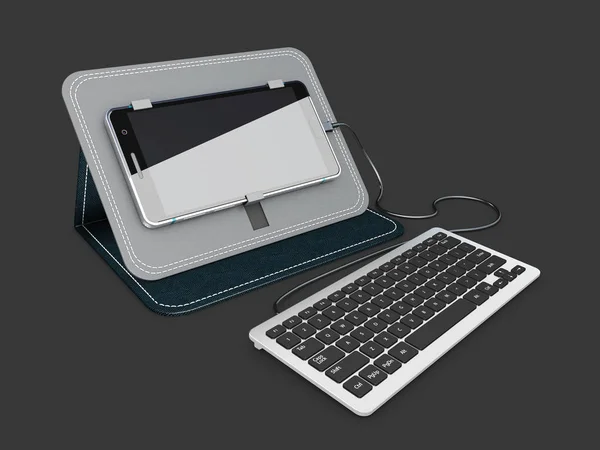 Tastatur für mobiles Gerät. 3D Abbildung isoliert schwarz — Stockfoto