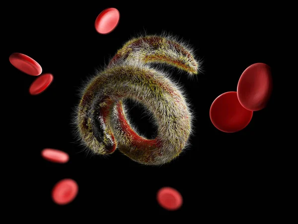 바이러스, 의료 그래픽의 3d 일러스트 절연 블랙 — 스톡 사진