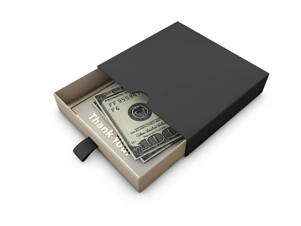 Geld doneren aan liefdadigheid concept. Donatie box geïsoleerde Wit 3d illustratie. — Stockfoto