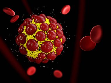 3d Illustration cocci virus cell close up isolated on black background clipart