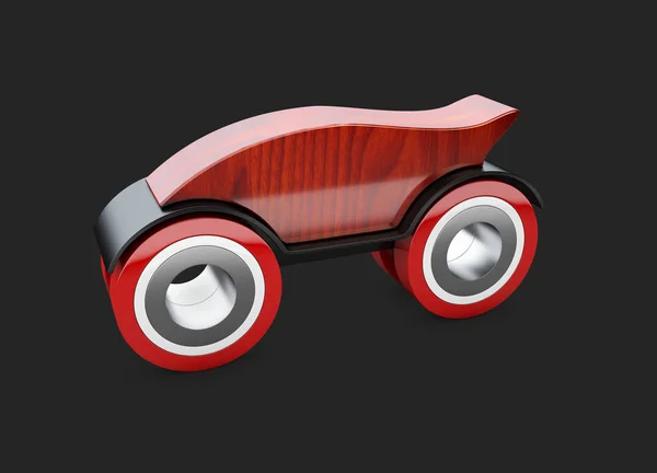 3D-Illustration eines roten Spielzeugautos auf weißem Hintergrund — Stockfoto