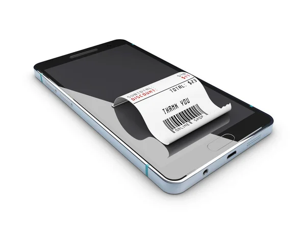 3d ilustração do conceito de compras on-line. Smartphone com cartão de crédito — Fotografia de Stock