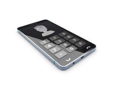 Mobil akıllı telefon düğmeleri alay etmek yukarıya ile 3D çizimi.