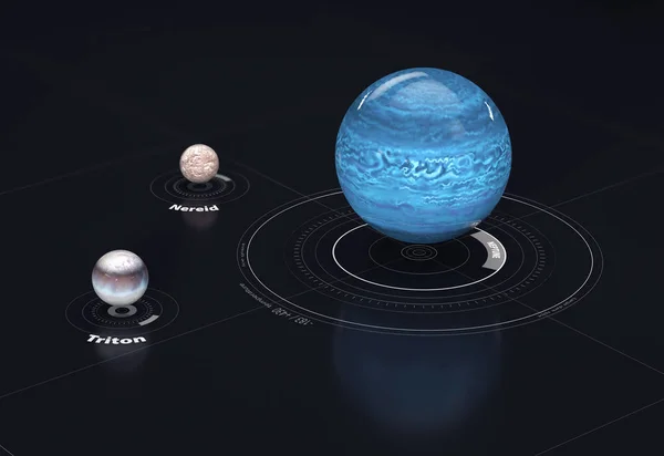 해왕성-지구와 달 Nasa, 3d 그림을 제공한이 이미지 요소. — 스톡 사진