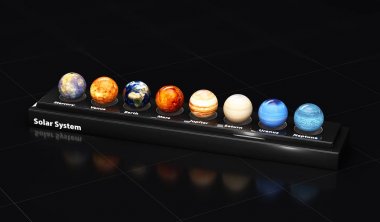 3d illustration of the planets of our solar system. clipart
