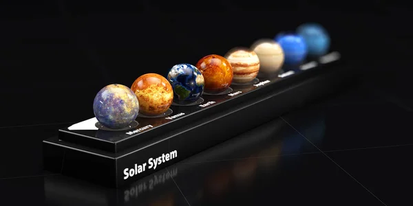The planets of our solar system. Blured background, 3d illustration — Stock Photo, Image