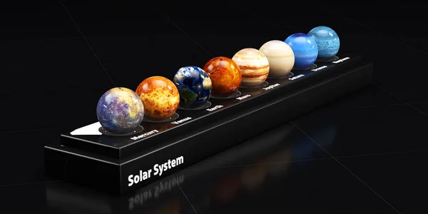 3D-Illustration der Planeten unseres Sonnensystems. — Stockfoto