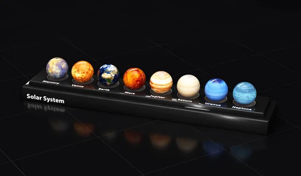 3D illustratie van de planeten van ons zonnestelsel. — Stockfoto