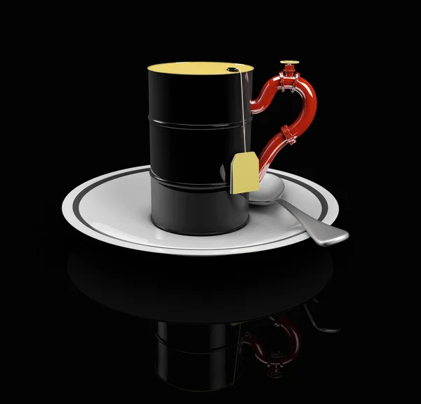 3D απεικόνιση της ΚΓΠ του πετρελαίου, απομονωμένες μαύρο — Φωτογραφία Αρχείου