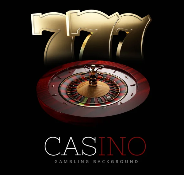 Roda da Roleta do Casino com sinais de máquina de fenda. isolado preto, 3D Rendering . — Fotografia de Stock