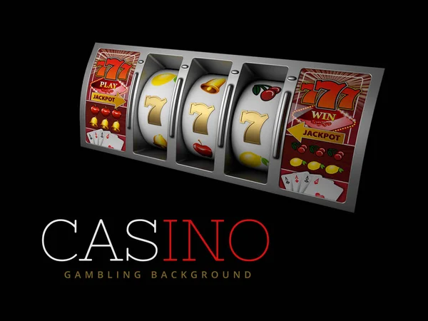 Lucky triple seven Jackpot, silver slot machine. Sign of profit easy money. 3d Illustration