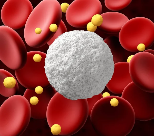 Лейкоциты с красной кровью и тромбоцитами. Медицинский бэкграунд, 3d — стоковое фото