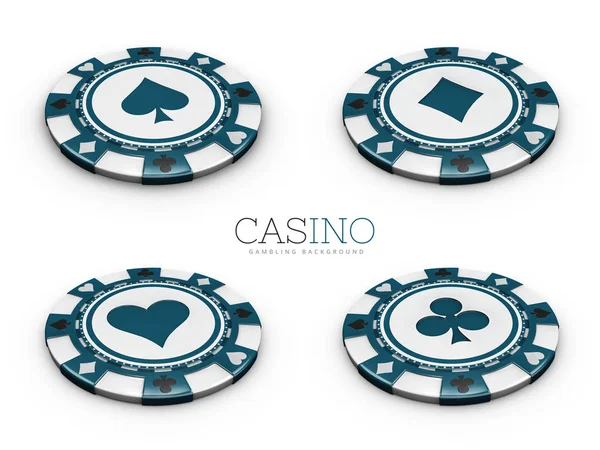 3d Illustrazione di Casino chip con carta adatta isolato sfondo bianco . — Foto Stock