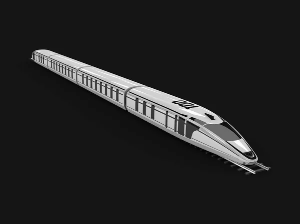 Yüksek hızlı banliyö tren, izole siyah 3D çizimi — Stok fotoğraf