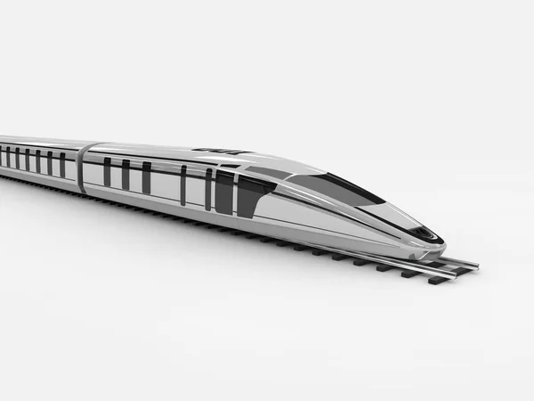 High speed commuter train, 3d illustration isolated white — Stock Photo, Image