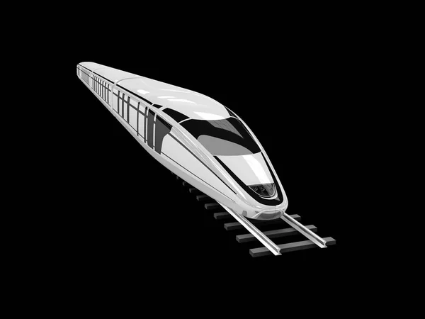 3d illustration of High speed commuter train, isolated black — Stock Photo, Image