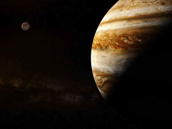 Jupiter - Hoge resolutie 3d Het weergeven van beelden presenteert planeten van het zonnestelsel. — Stockfoto