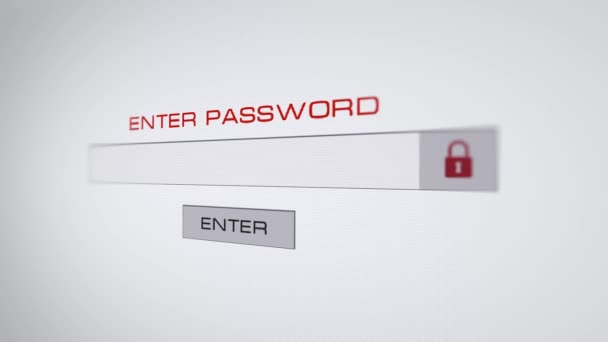 Voer het wachtwoord voor de website in op Internet — Stockvideo