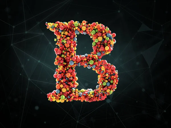 3D-Darstellung von Vitamin B auf abstraktem Hintergrund. Konzept der Nahrungsergänzungsmittel — Stockfoto